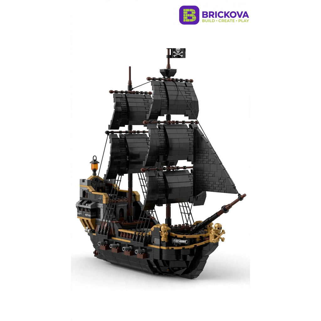 BRICKOVA 10195 Black Pearl III - Pirate Ship Building Blocks - 932 PCS