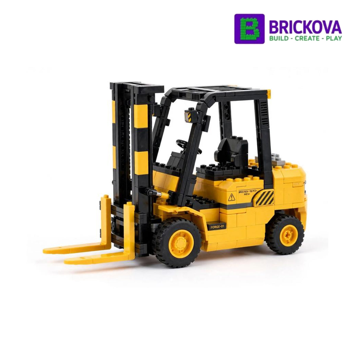 BRICKOVA Heavy Duty Forklift - Technic Forklift Truck Set | BUILD • CREATE • PLA