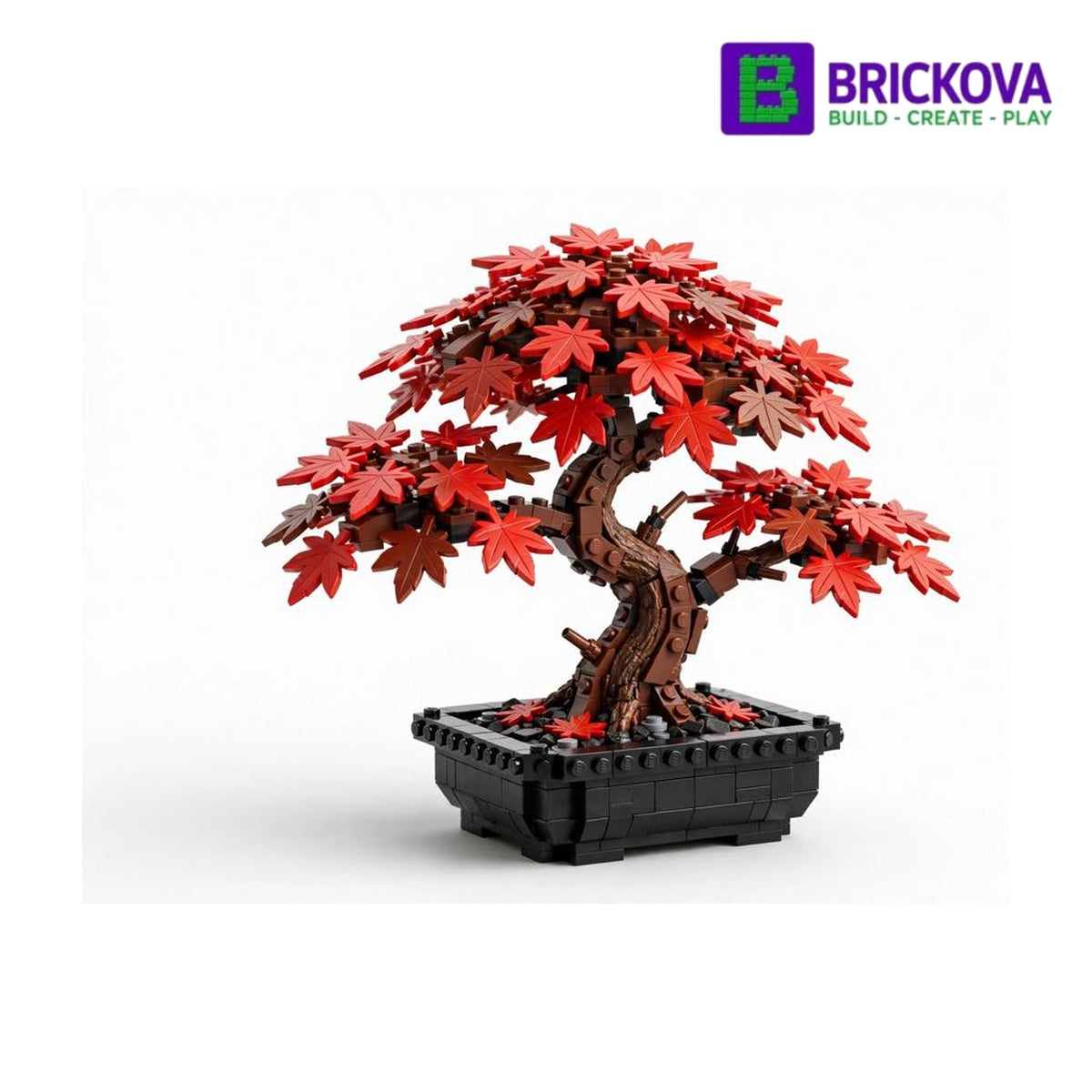 BRICKOVA Red Maple Bonsai Tree - 532 PCS Botanical Set | Item #241