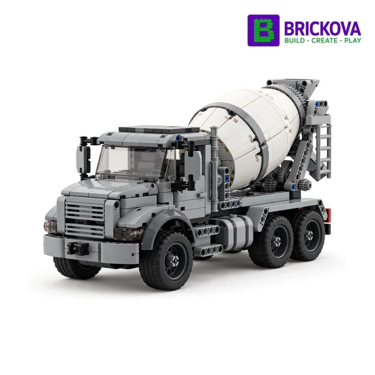 BRICKOVA Cement Mixer Truck - Concrete Mixer Technic Set | BUILD • CREATE • PLAY