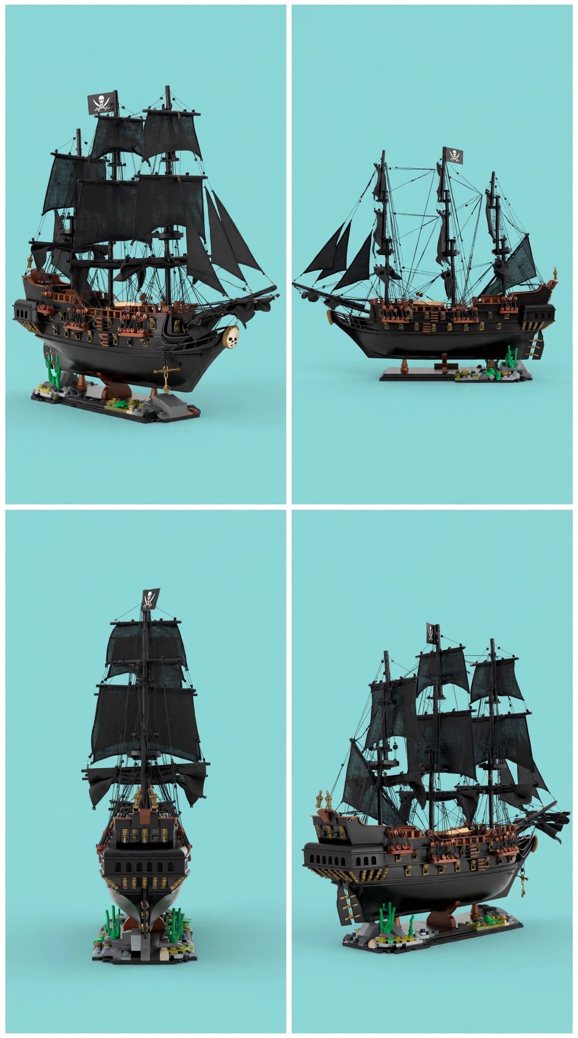 BRICKOVA 10195 Black Pearl III - Pirate Ship Building Blocks - 932 PCS