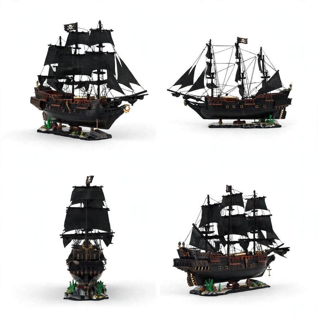 BRICKOVA 10195 Black Pearl III - Pirate Ship Building Blocks - 932 PCS